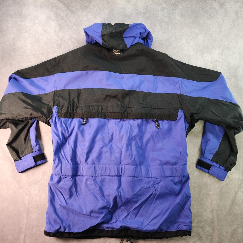 Vintage Boulder Lite‎ Gear Mens Black Purple/Blue Hooded Insulated Ski Jacket L - Picture 2 of 6
